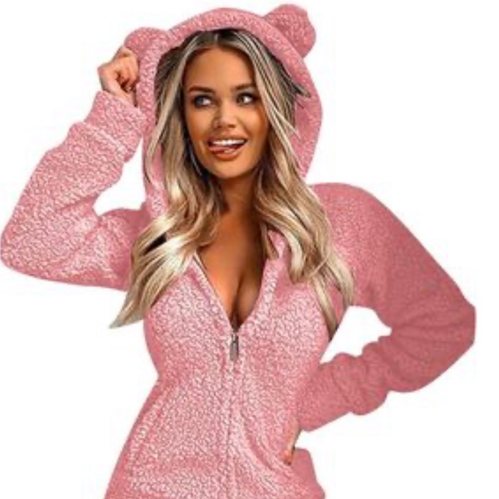 Fleecey Sherpa Ear Hooded Romper - new! ✨😍